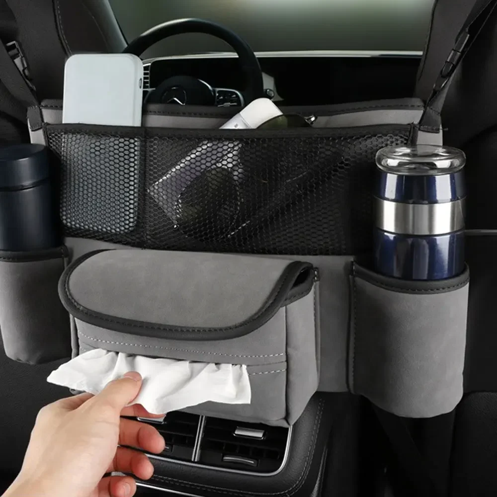 1Pc Car Multi-Pockets Seat Storage Bag Tissue Hand Bag Bottle Holder Storage Nets Pocket Universal Car Interior Accessories