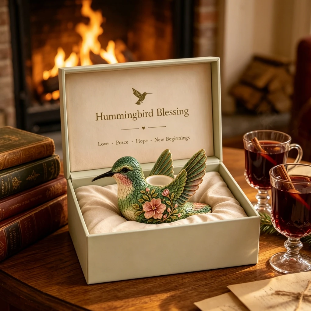 Indoor Decorative Candlestick with Hummingbird in Resin Material for Consistent Appearance and Gentle Visual Texture