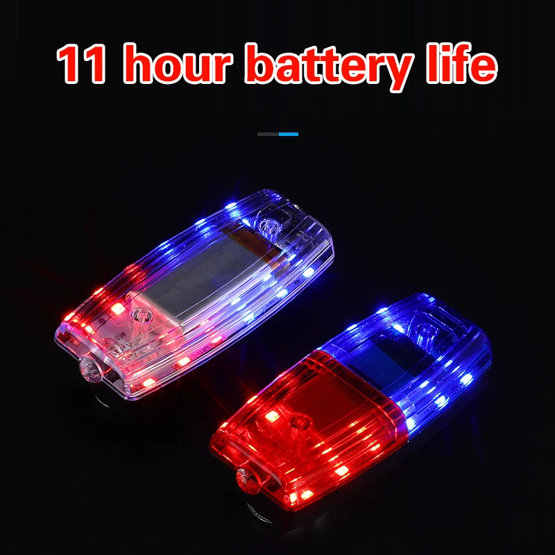 Red Blue LED Shoulder Warning Light Police Shoulder Clip Light Sanitation Worker Safety Patrol Alarm Flash Signal Strobe Lamp