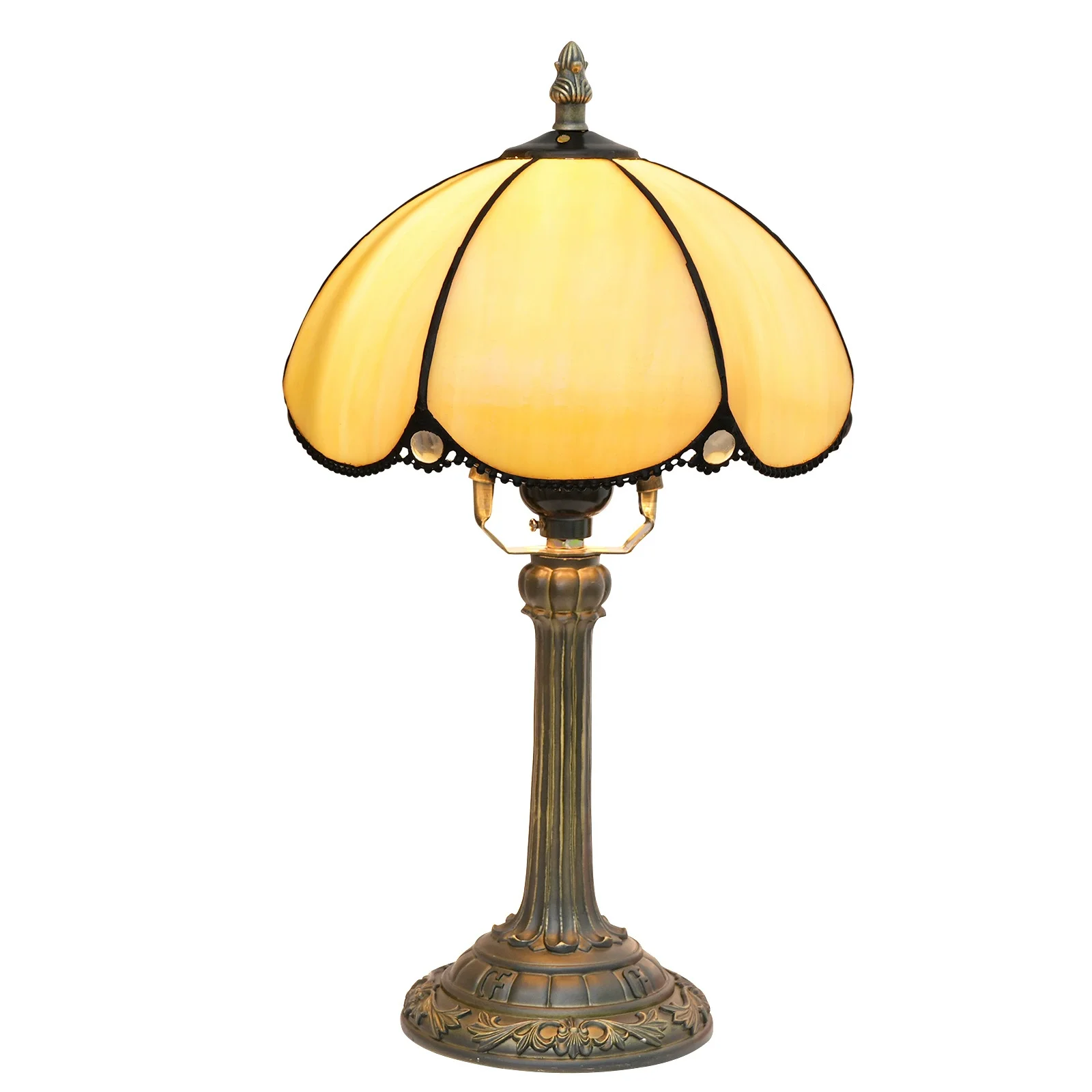 8inch 20cm European Warm Color Lighting Stained Glass Lampshade Tiffany Table Lamp Bedroom Bedside Desk Lamp