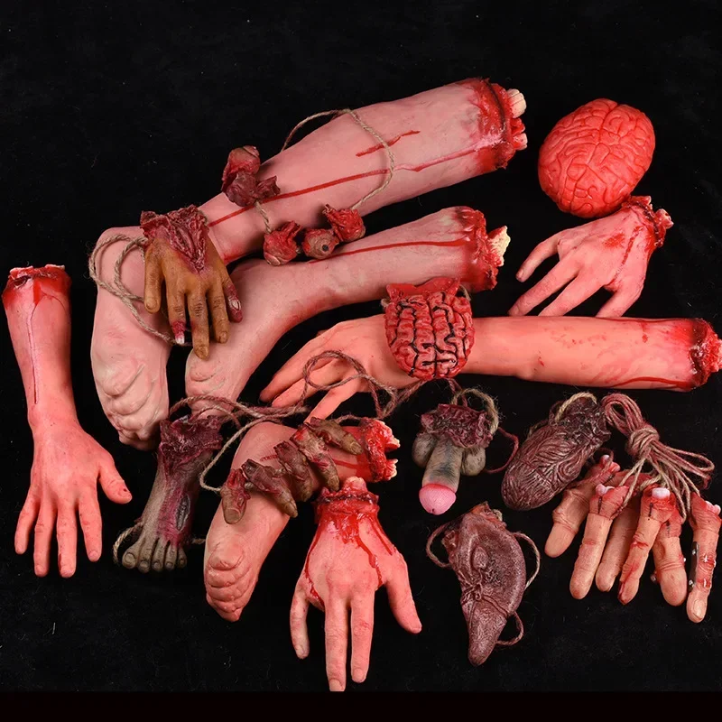 Severed Limbs Props Halloween Bloody Props Halloween Bloody Decorations Fake Bloody Hand False Hands Decor Human Body Decorate