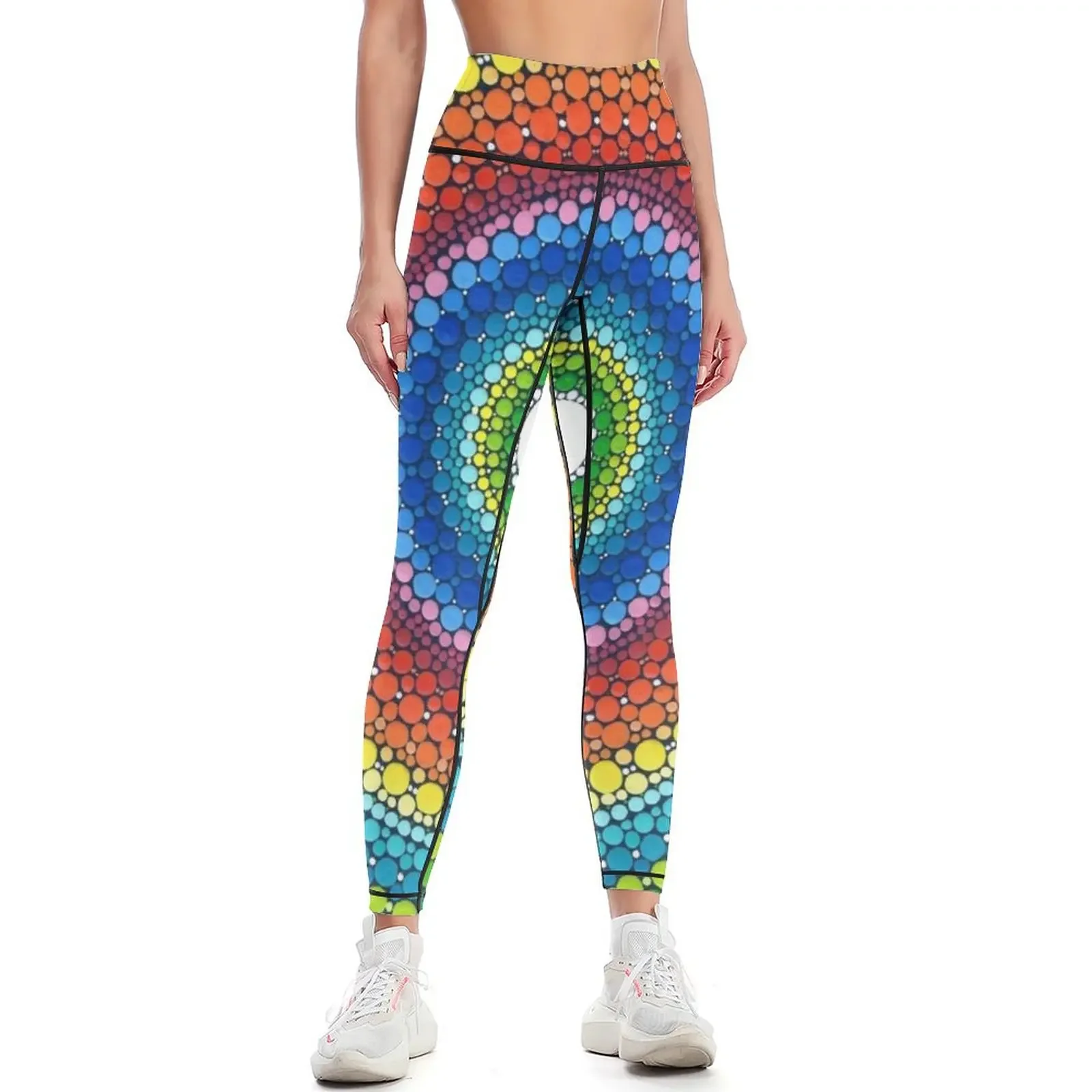 

Happy Rainbow Mandala Leggings for physical sport set flared legging push up Womens Leggings