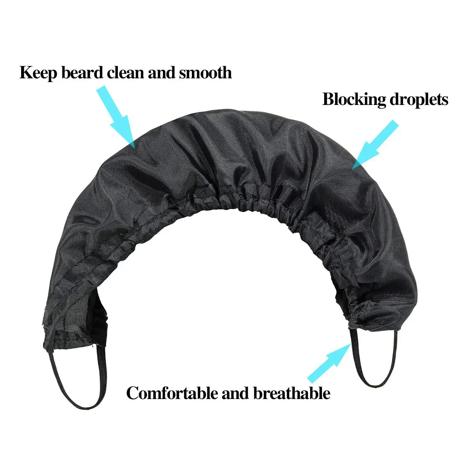 Men Fidelis Beard Bandana Black with Laundry Storage Bag Beard Bib Bonnet Facial Apron Caps Beard Guard Cover