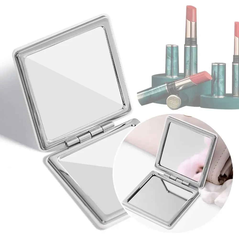 Runder doppelseitiger Make-up-Vergrößerungsspiegel, zusammenklappbarer hochauflösender Kosmetikspiegel, Taschenspiegel, weiblich