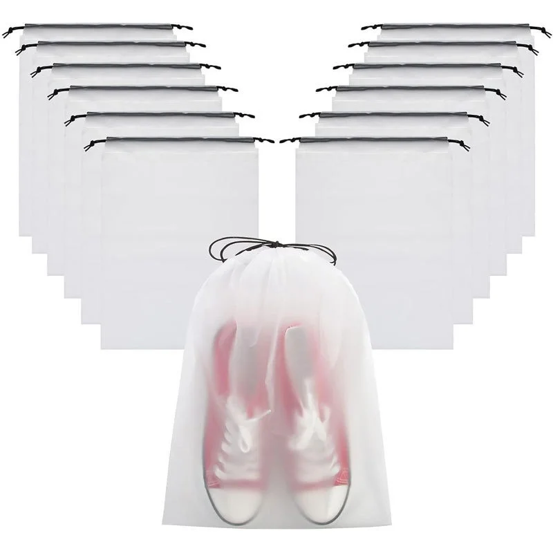 Large Waterproof Portable Drawstring Travel Shoe Storage Bag Travel Essentials Shoe Bags for Clear Shoe Bags