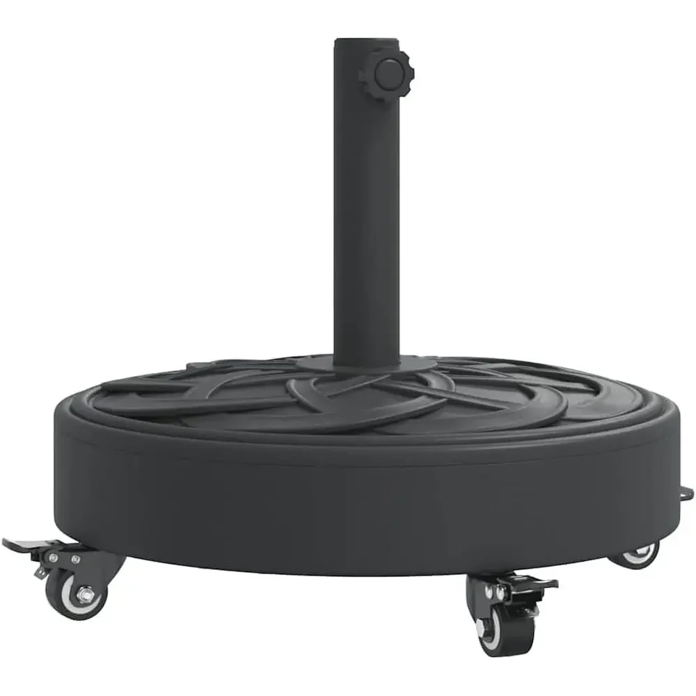 Round Concrete Patio Umbrella Base with Wheels for Adjustable Outdoor Sunshade