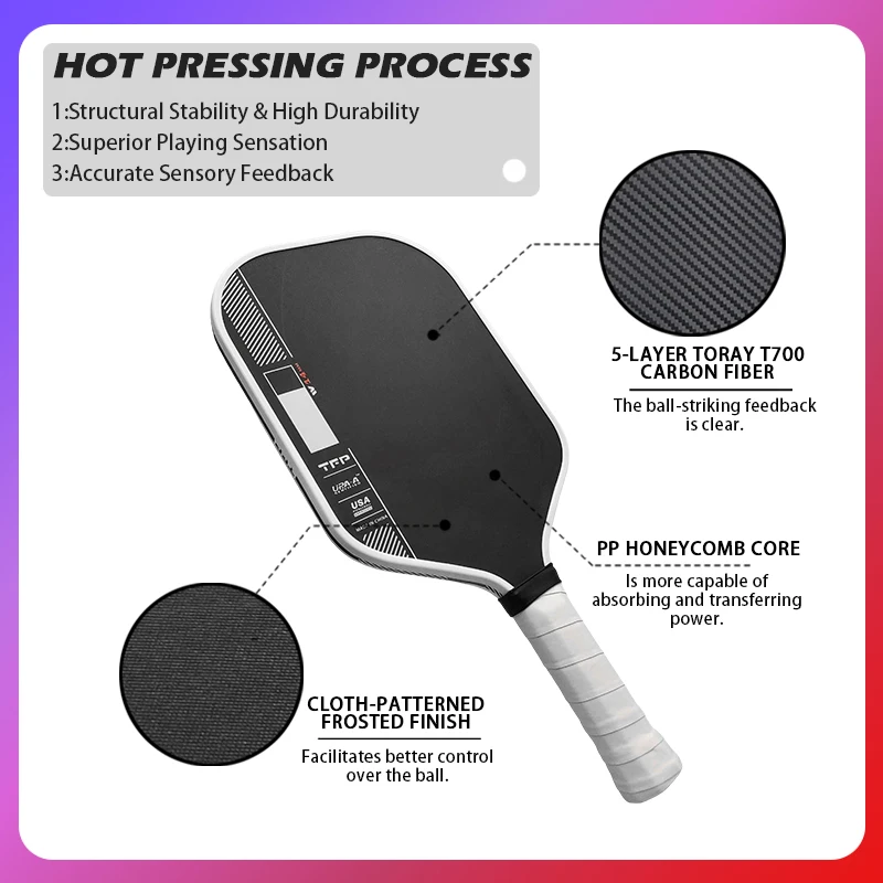 

Ben Johns Perseus Pro IV GEN4 16mm 14mm Pickleball Paddle Toray T700 Carbon Fiber Pickleball Paddle With Free Paddle Cover