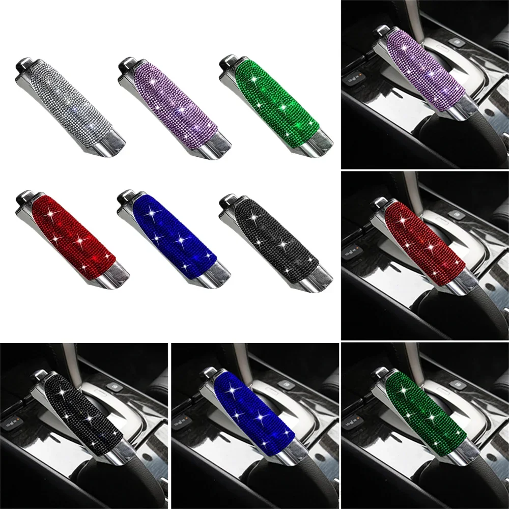 

Universal Car Handbrake Protect Cover Styling Diamond Rhinestone Decor High Quality ABS Anti Slip Bling Car Accessories Interior