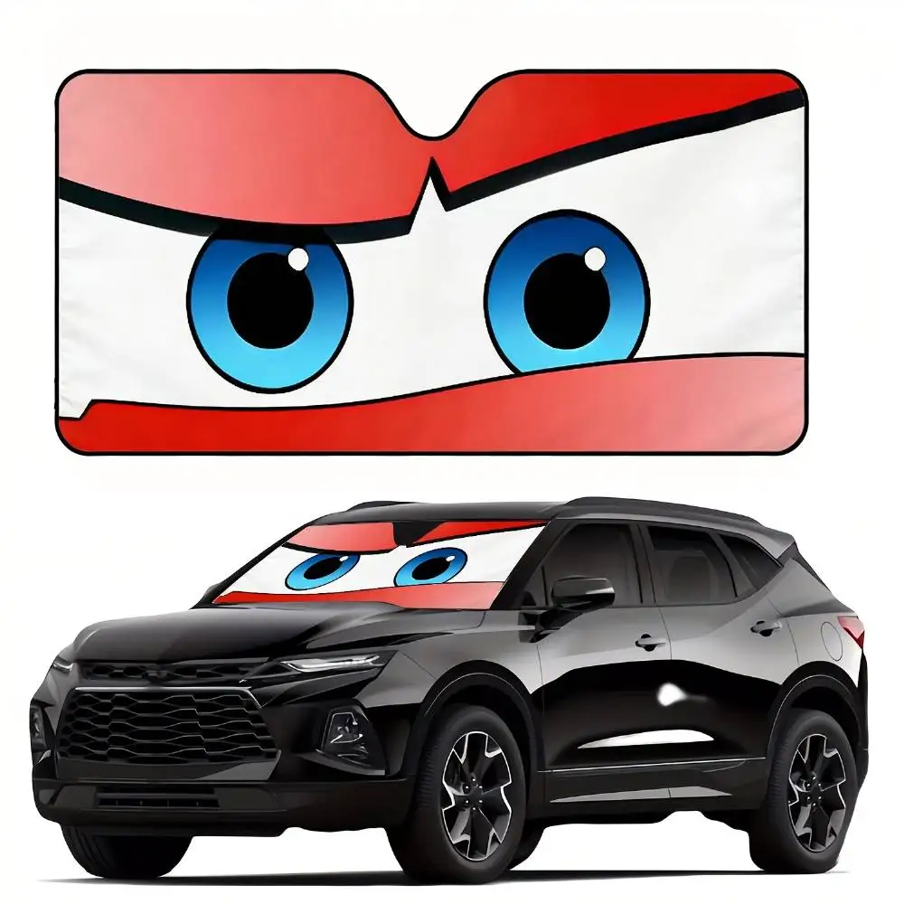 Big-Eyed Cartoon Character Car Windshield Sunshade Foldable Easy Install Sun Visor For Car SUV Truck Keep Vehicle Cool