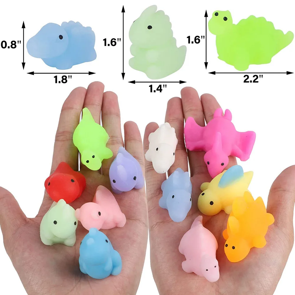 12/36PCS Mochi Squishy Toys Kawaii Party Favors Mini Fidget Toys Dinosaur Animal Stress Relief Squishies for Classroom Prize Gif