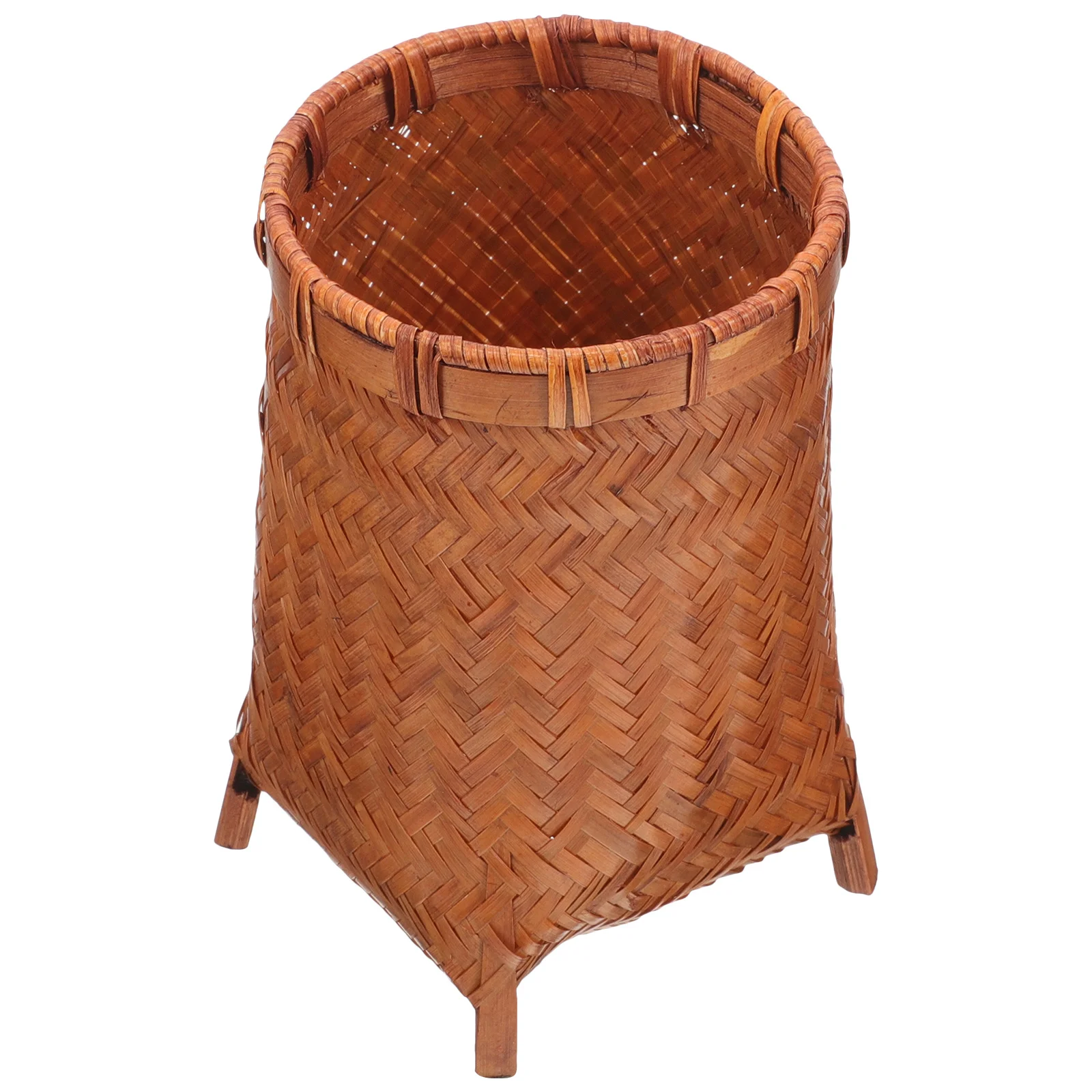 

Retro Bamboo Woven Pen Holder Tea Clips Storage Brush Organizer Desktop Stationery Cup Elegant Bamboo Decor Carving Pen Holder