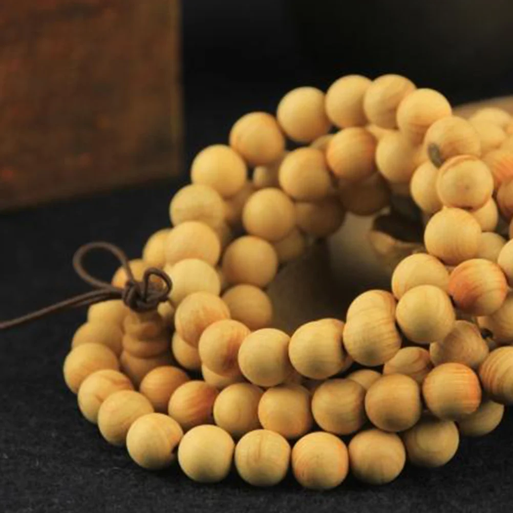 

2Pcs Durable 108 Beads Bracelet Wrist Wrap Wooden Jewelry for Men Women 8mm Enlightenment Path Accessory Bracelet