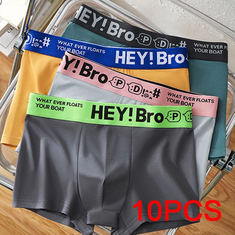 

10PCS Soft Underwear Men Breathable Big Size Men Sporty Boxers Men's Boxer Briefs Men's Square Panties Sports Boxer Man Shorts