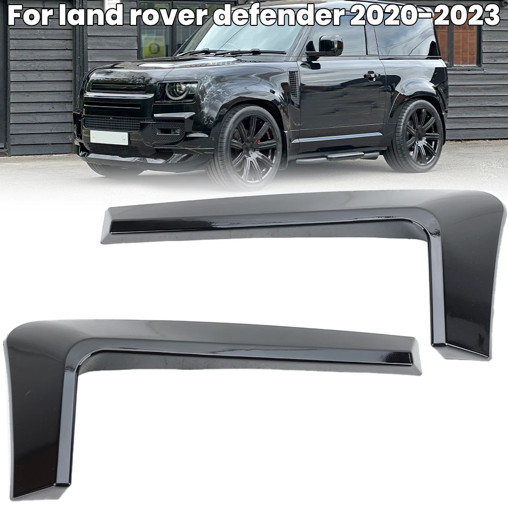 Front Bumper Body Kit For Land Rover Defender 2020 2021 2022 2023 Lip Spoiler Diffuser Glossy Black Replace Car Accessories