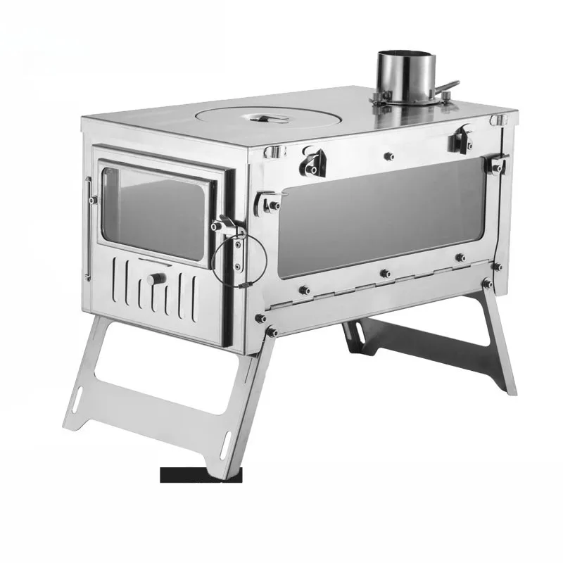 

Дровяная печь для кемпинга на открытом воздухе, палаточная печь, нагревательная печь, легко складывается и портативная, многофункциональная дровяная плита