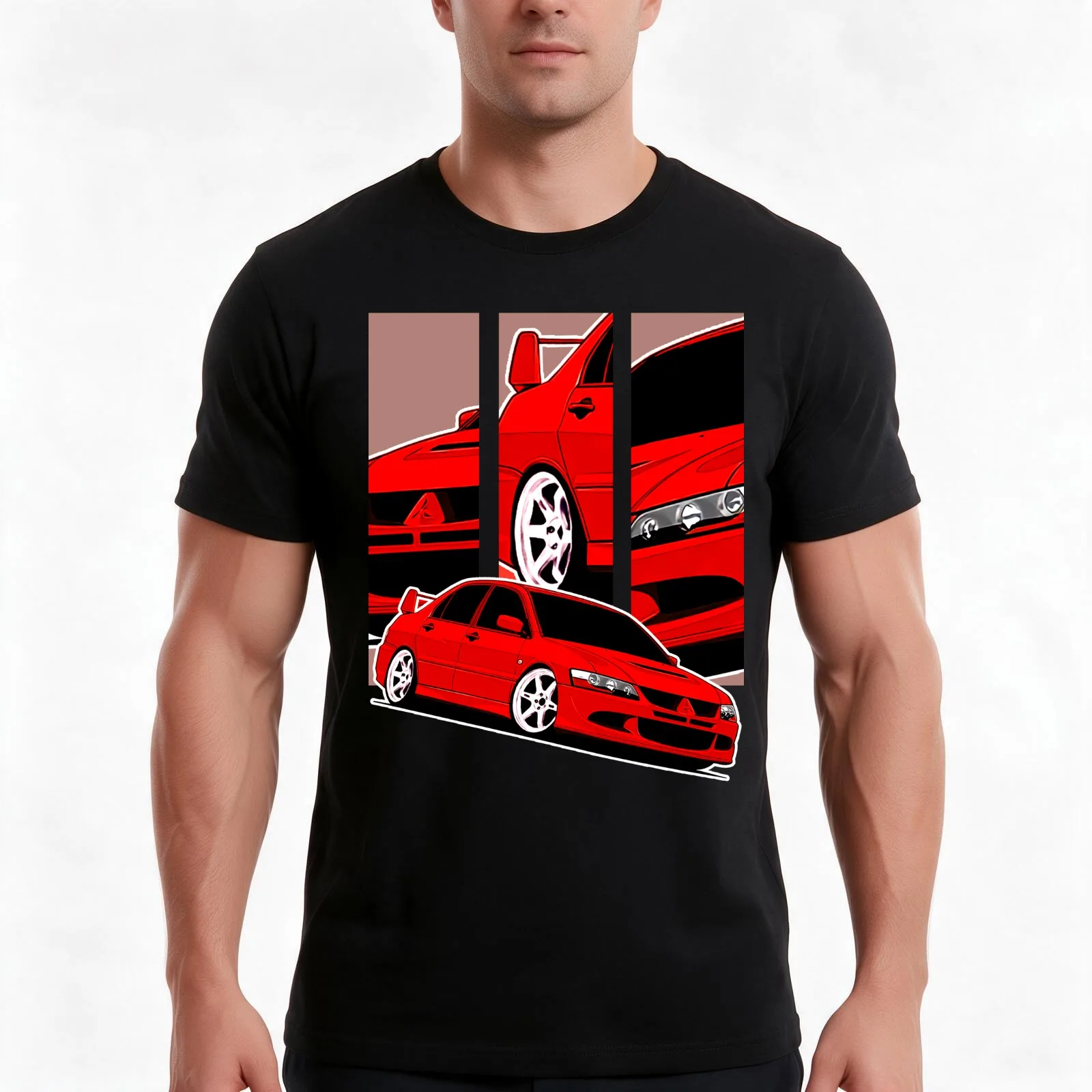 Lancer Evolution VIII T-Shirt, Summer Casual Cotton Tee, Oversized Streetwear Tops, Vintage Graphic Print, Unisex Men Women