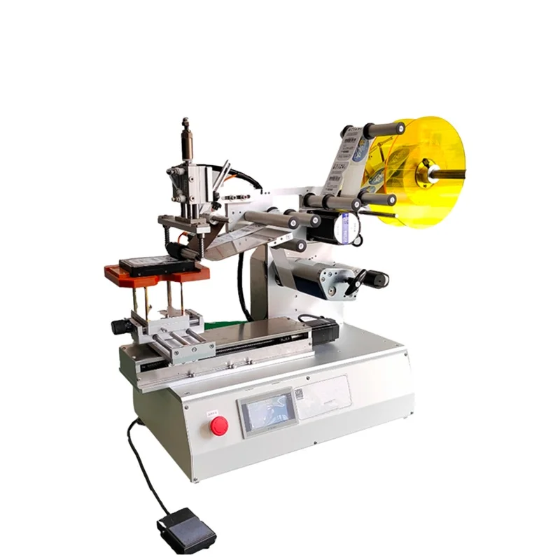 Desktop Semi Automatic Roller Labeling Machine for Plane Round Curved Bottle Suitable for Small Business