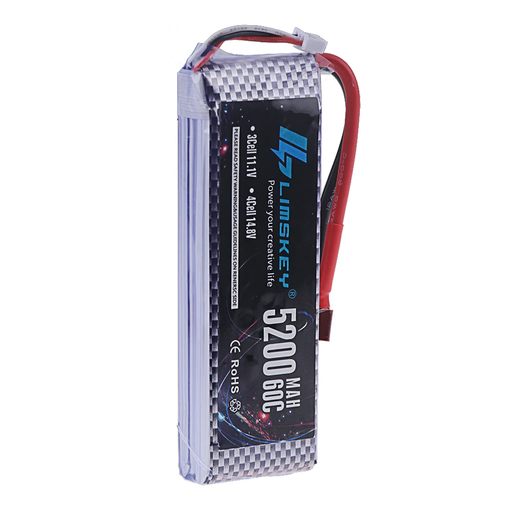 Batteria Lipo 2S 3S 4S 5200mAh 60C con spina T XT60 per auto RC 1/8 1/10 Barche FPV Droni Modelli RC Parti-batteria serie Premium