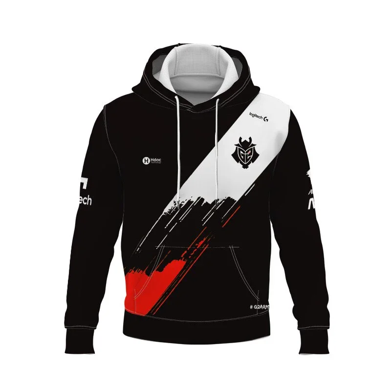 

2024 New G2 Esports Team Uniform Hoodie Men CSGO Dota2 Sports Fashion Jersey Pullover O-Neck Oversized Boys Games Hoodies Tops