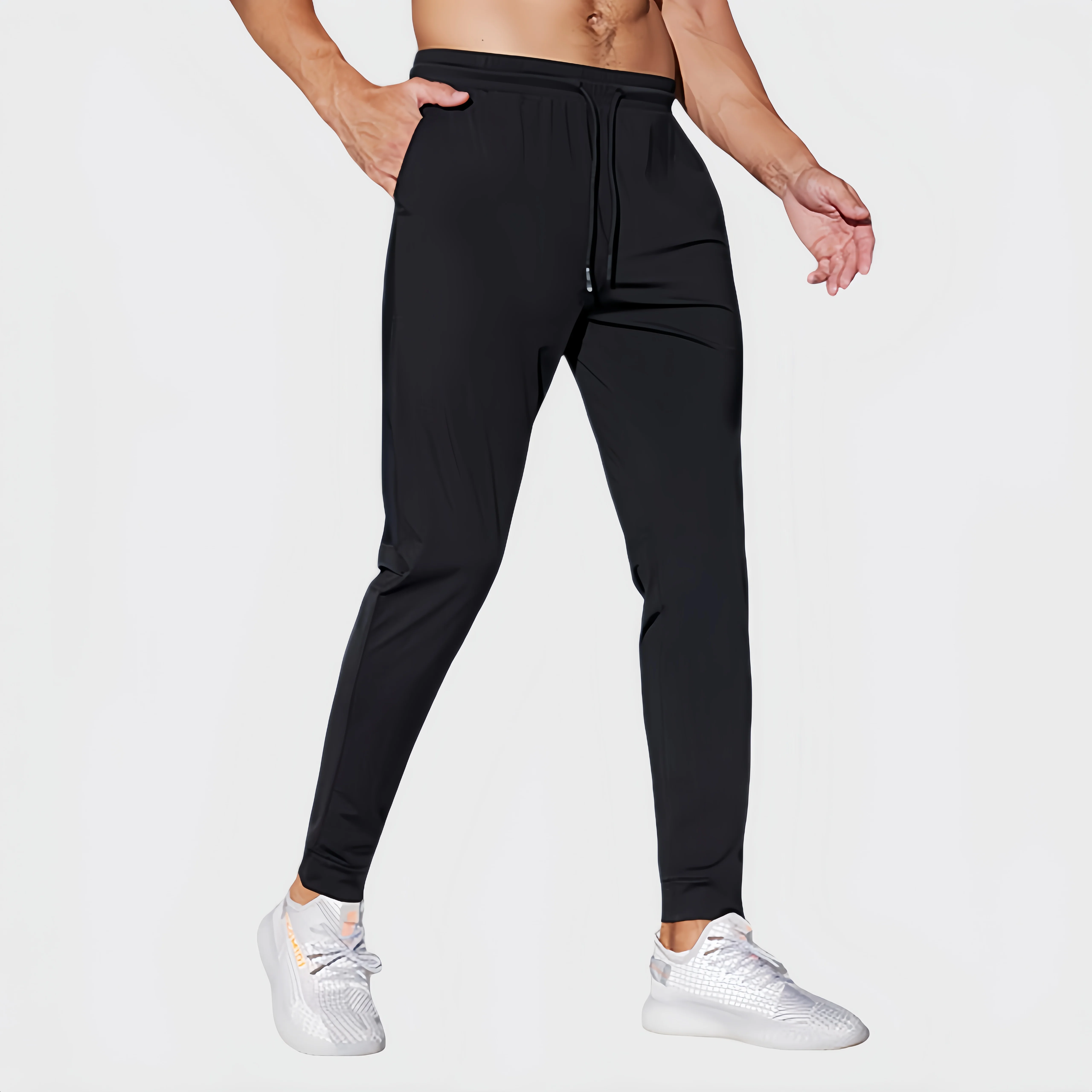 Men's Ice Silk Sports Pants Running Training Trousers Quick Dry Tracksuit Gym Elastic Sweatpants Men Outdoor Recreation Pants image 3