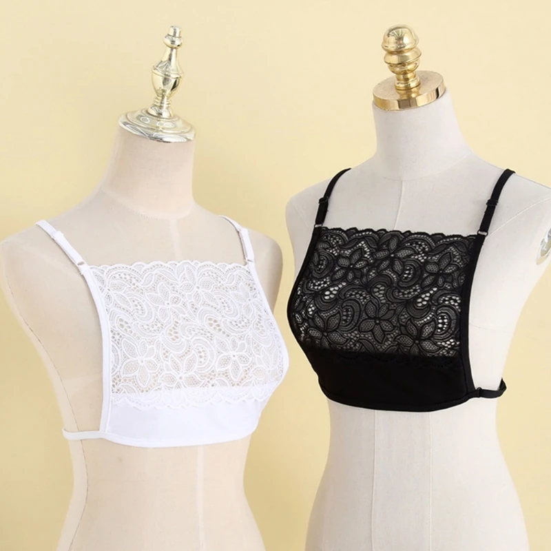 Lace Mock Camisole Bra Wrapped Chest Overlay Modesty Panel Vest for Womens Gift