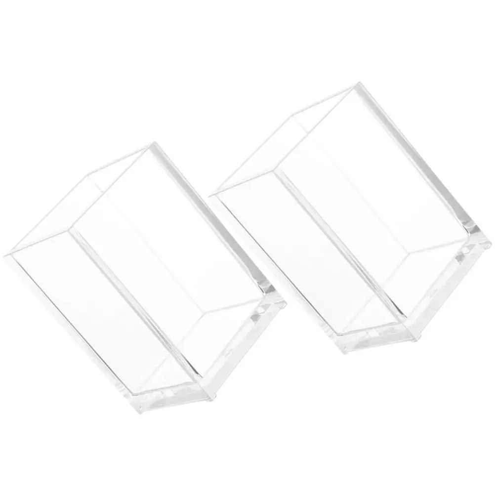 

2 шт. акриловых прозрачных подставок для кистей для макияжа, настольный органайзер для туалетного столика, устойчивый, легко моющийся контейнер для хранения