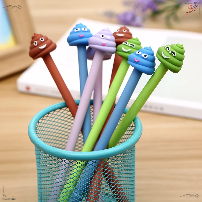 24 Pcs New Creative Cute Dung Bucket Student Learning Stationery Gel Pens Set Office Supplies Writing Tools