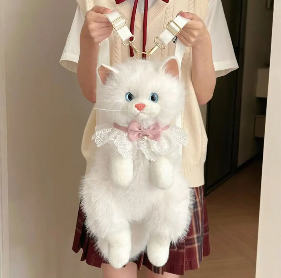 Simulated Kitten Doll Backpack, Backpack Toy, Gift for Girls on Birthday, Children's Day Gift, Cartoon Cute