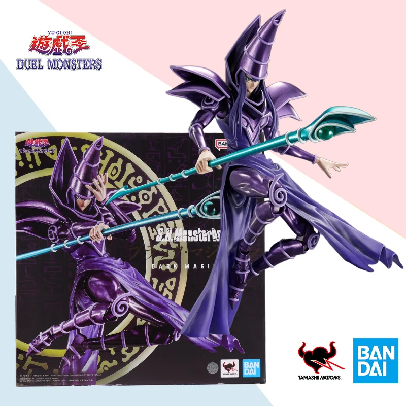 

Bandai оригинальная фигурка SHMonsterArts SHM DARK MAGICIAN аниме, готовая коллекционная модель, детская игрушка в подарок для детей