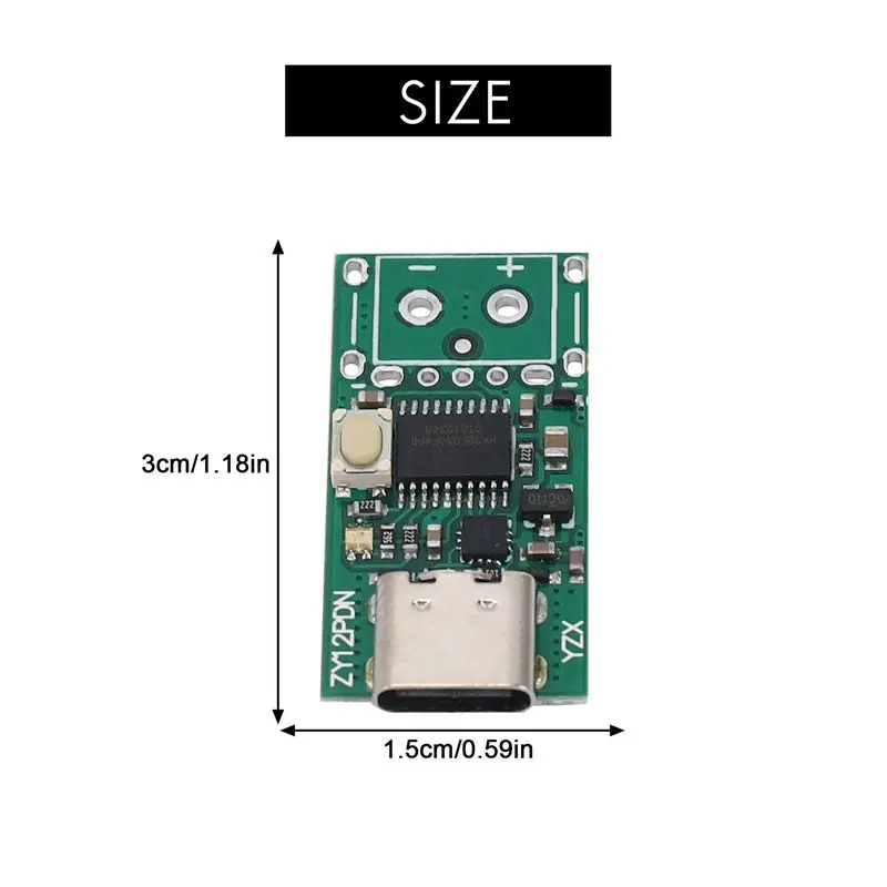 6X USB-C PD2.0/3.0 To DC Converter Power Supply Module Decoy Fast Charge Trigger Poll Polling Detector Tester(ZY12PDN)