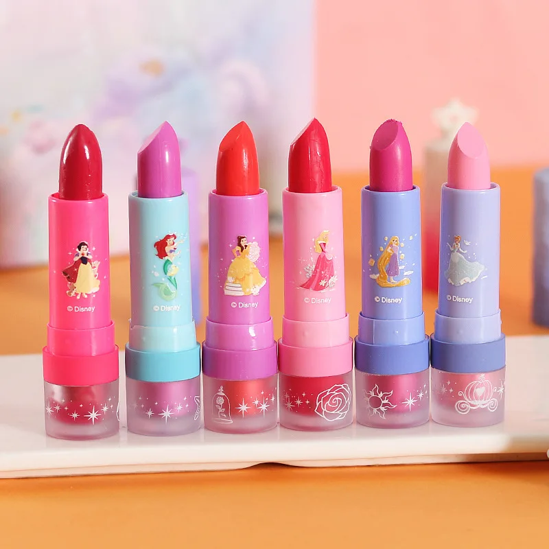 Rouge à lèvres princesse Disney Elsa pour filles, ensemble de maquillage, beauté, boîte d'origine, cadeau d'anniversaire pour enfants