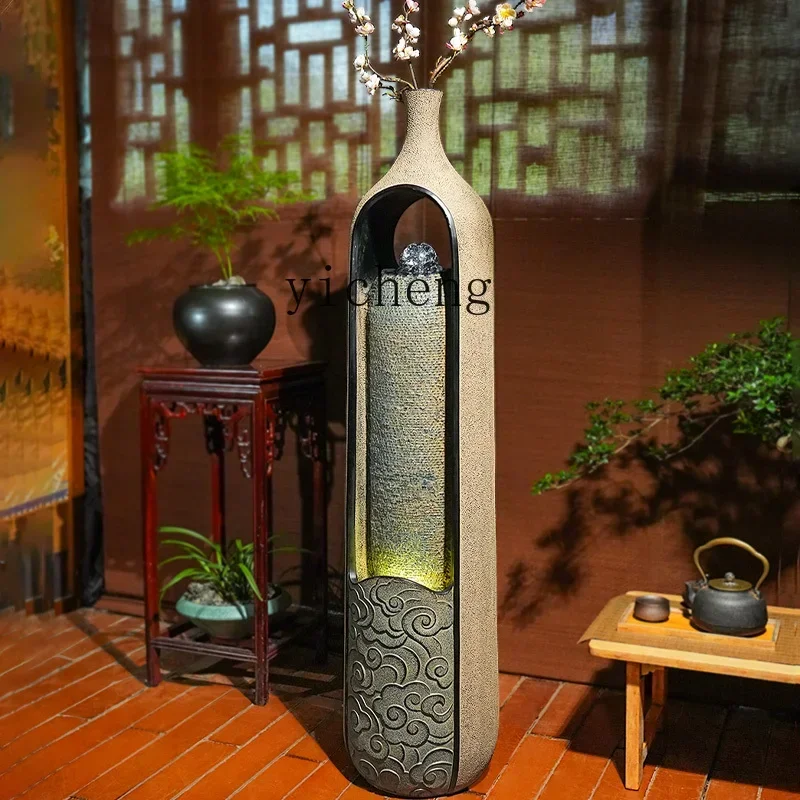 r5.20 indoor floor-to-ceiling ornaments living room decoration fountain circulating water landscape, new home housewarming gifts
