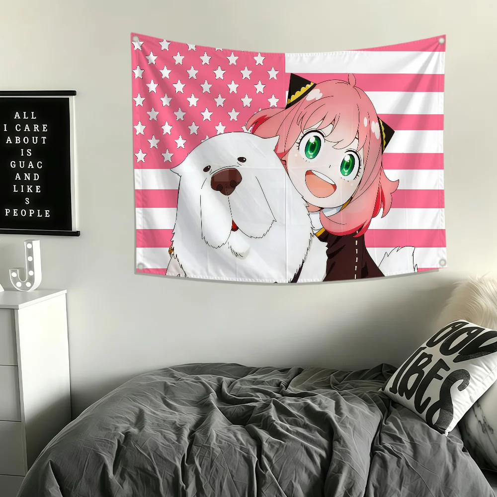 Anime Anya S-SPY F-F-FAMILY-y Flag Polyester Printing Banner For Bedroom Living Bar Garden Garage Wall Art Out Door Decoration