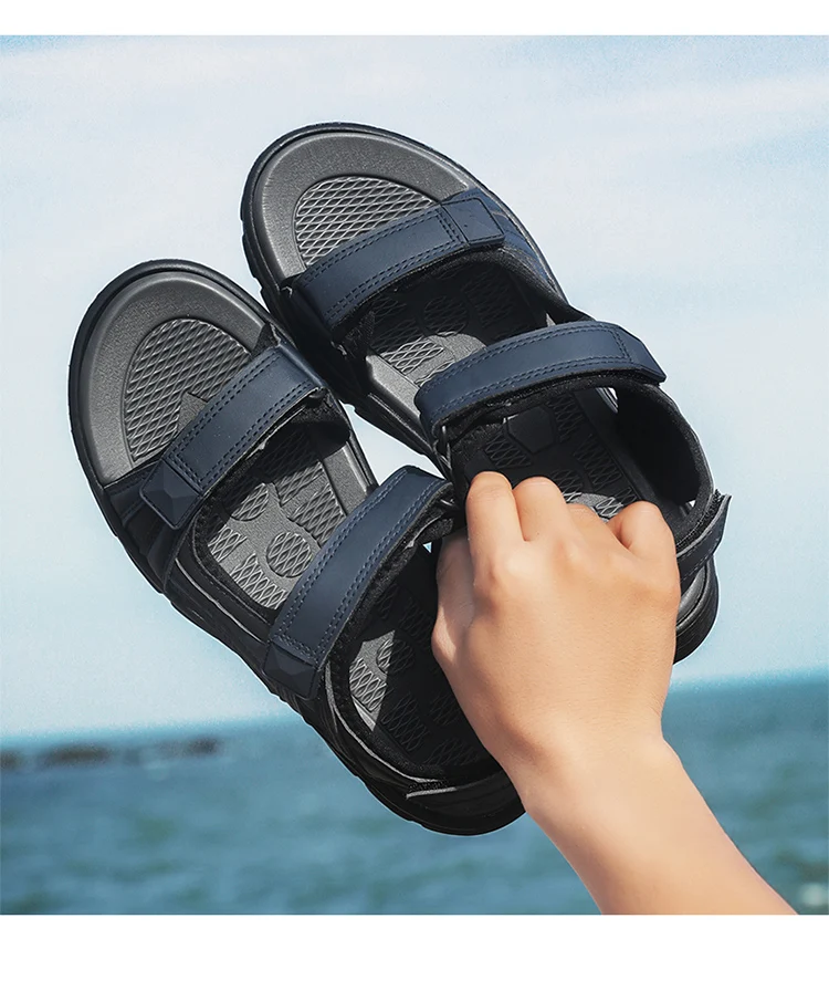 Herren-Sportsandalen, Outdoor, Wandern, wasserdicht, Strandsport, Herren-Sandalen, Sommer, offene Zehen, verstellbare Schnürsenkel – Detail 27