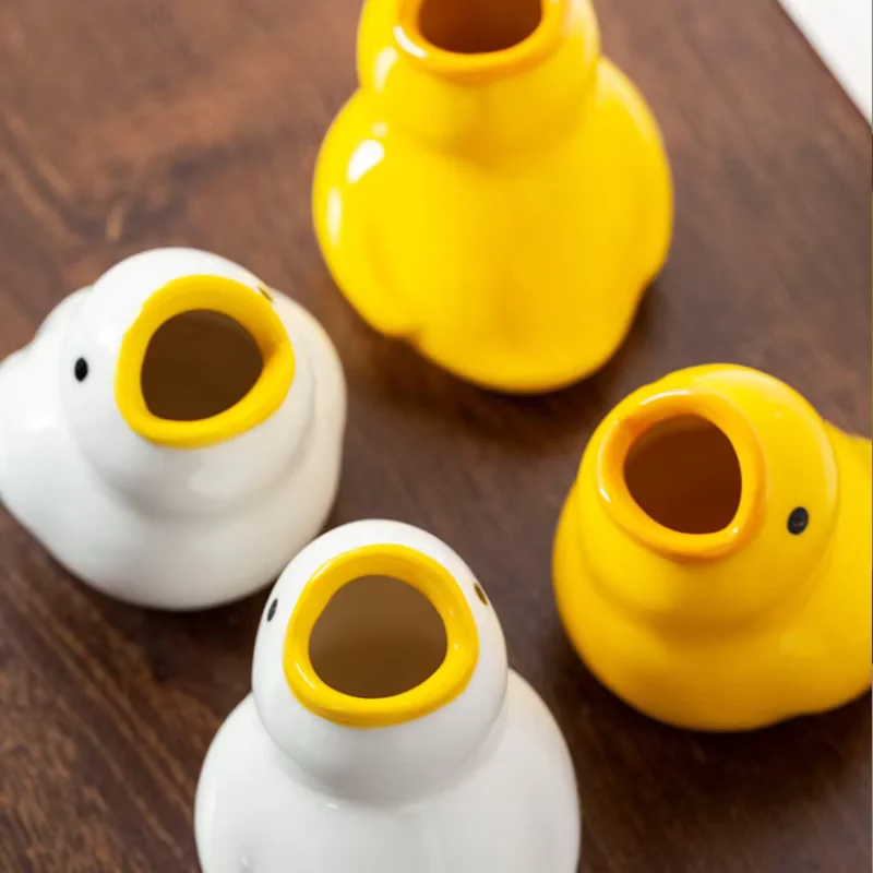 Creative Cartoon Duck Shaped Ceramic Soap Dish, Drainable Soap Box, Multifunctional Bathroom Organizer, Ceramic Toothbrush Holde