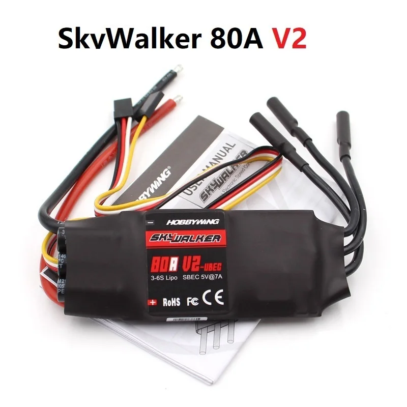 Oryginalny kontroler ESC Hobbywing Skywalker 50A V2 60A V2 80A V2 100A V2 z UBEC do helikoptera RC