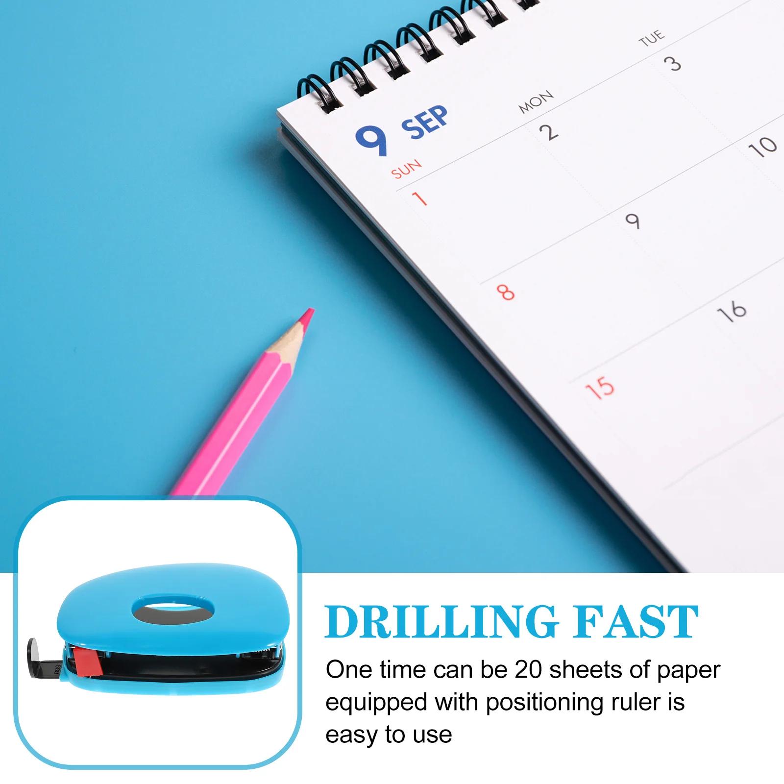 

Desktop 2-Hole Punch Tool Durable Compact Size Manual Paper Hole Puncher Office Supply DIY Crafts Decorate Photo Album Scrapbook