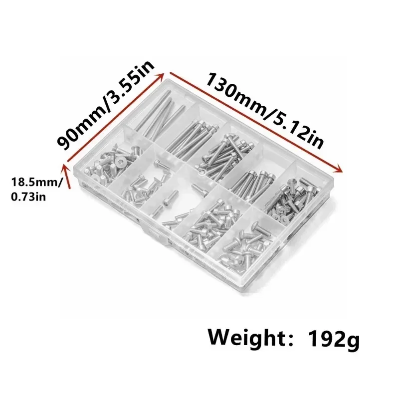 ชุดสกรูซ่อมรถยนต์ RC 180 ชิ้น สำหรับ Trxs Slash 4x4/HQ727 ชิ้นส่วนอัพเกรดรถบรรทุก RC สกรูสแตนเลส อุปกรณ์เสริมสำหรับเปลี่ยน