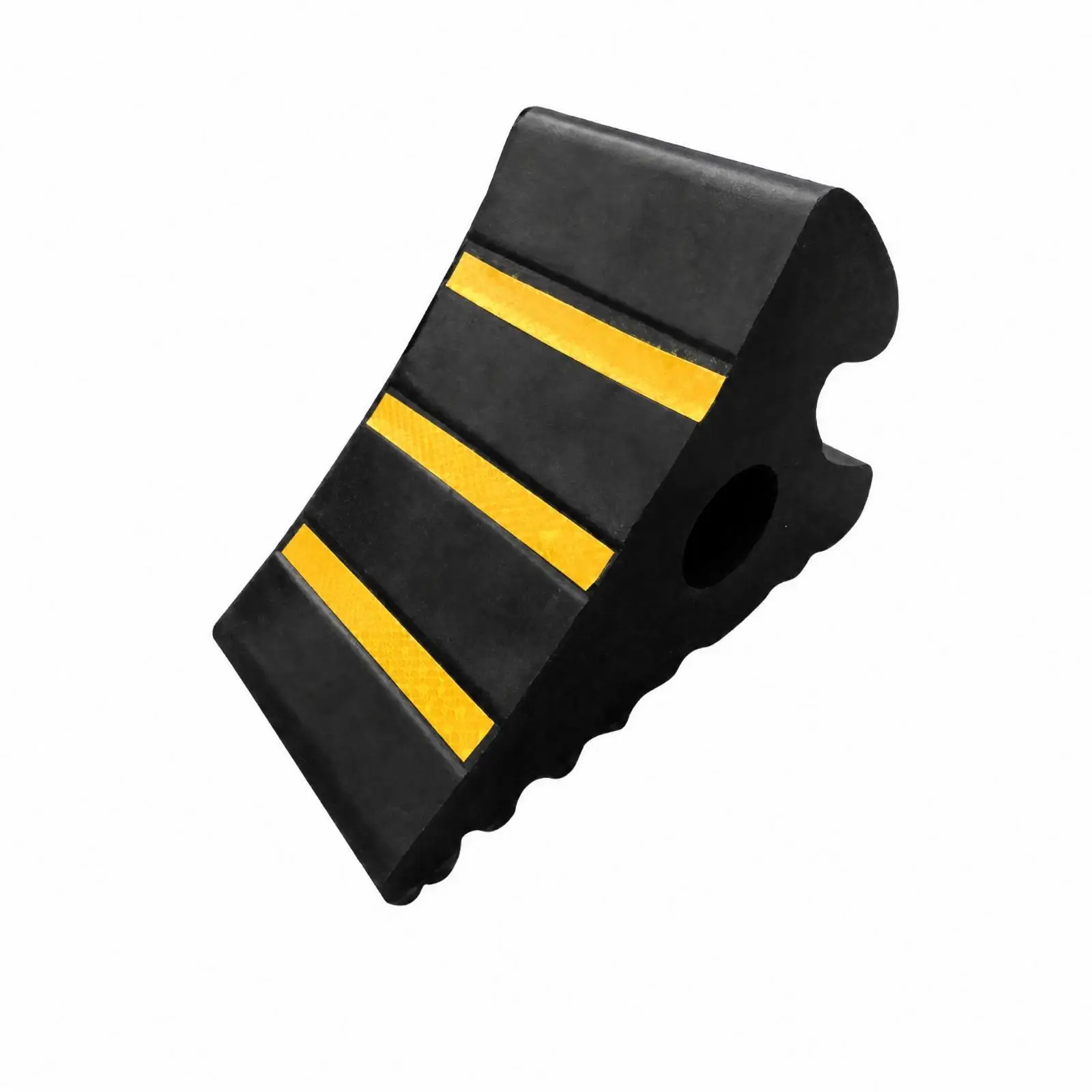 Reliable Wheel Chock for Vehicles Rubber Tire Stopper with Raised Ribs for Incline Flat Surface Parking