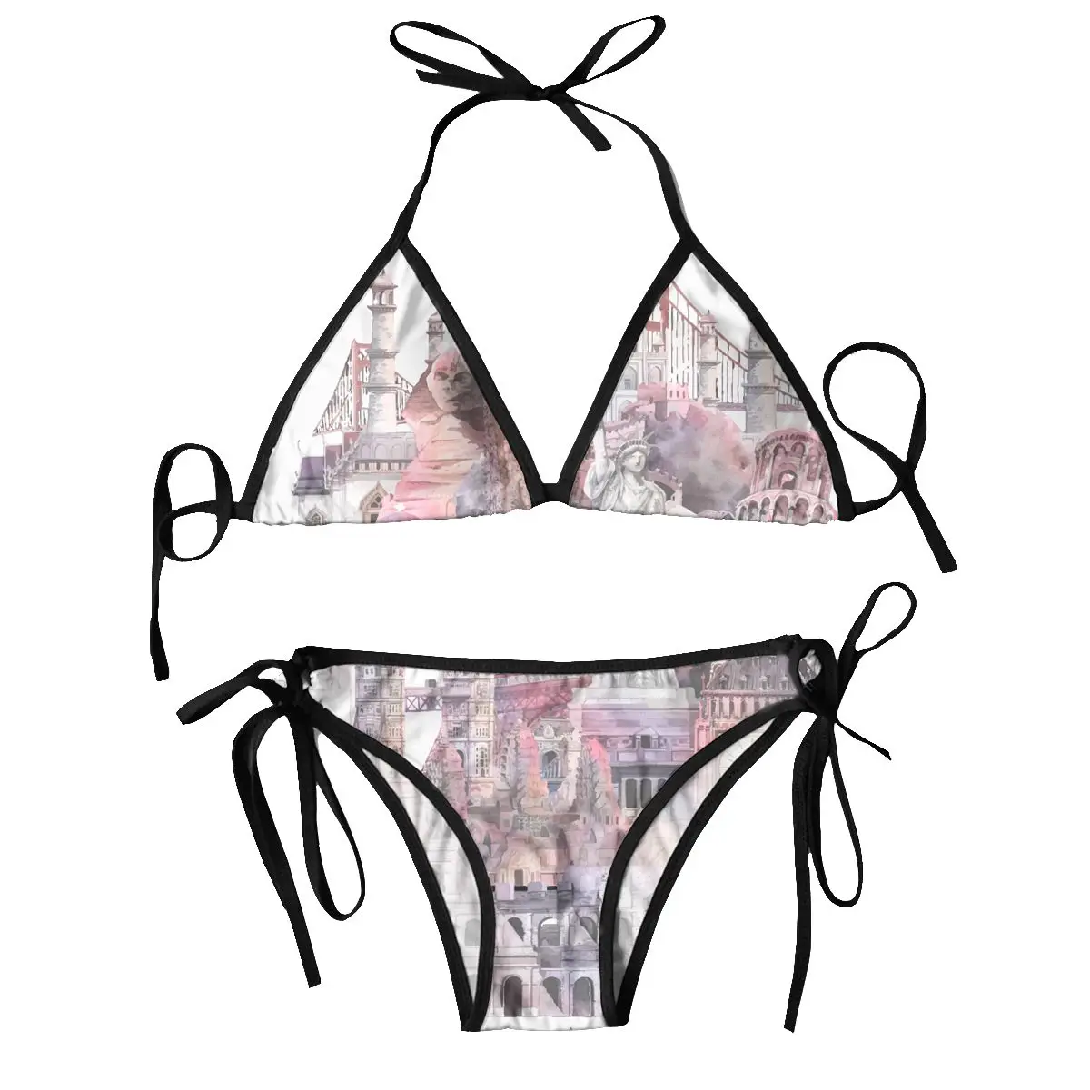 

Коллекция 2024, купальник, архитектурные знаки, акварельные женские купальники, летняя пляжная одежда, купальник-бикини наборы