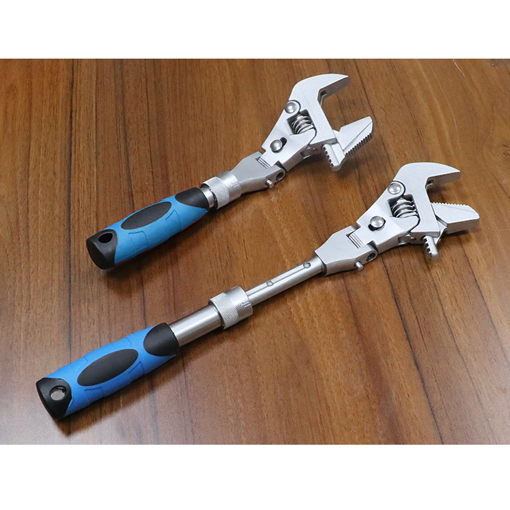 Chiave a cricchetto per utensili manuali 10 pollici 5 In 1 chiave a puleggia per manutenzione domestica chiave dinamometrica regolabile pieghevole a 180 gradi