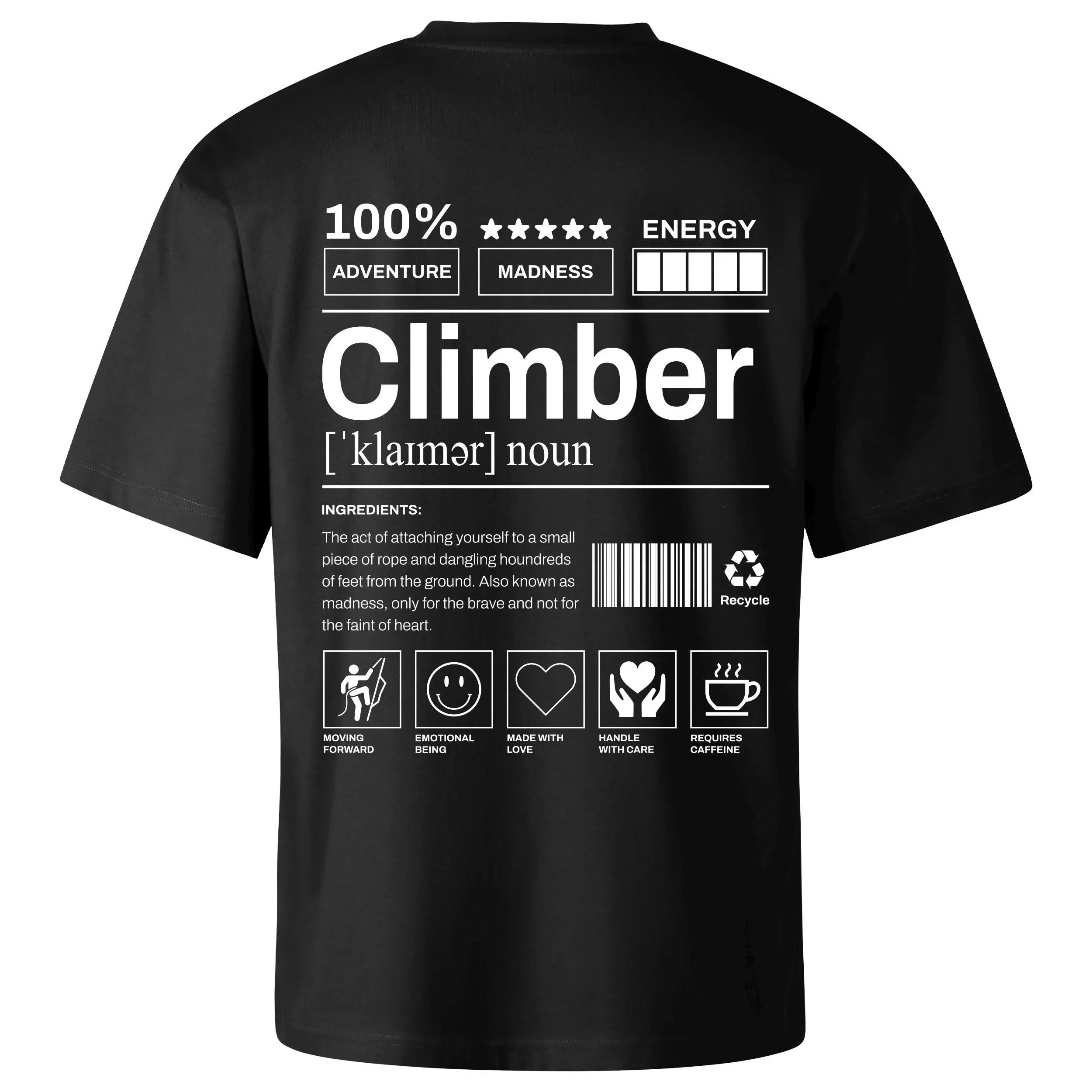 Climber Label Tshirt, Climbing tee for climber Rock climbing shirt, Bouldering gift, Outdoor adventure shirt Men's T-shirt