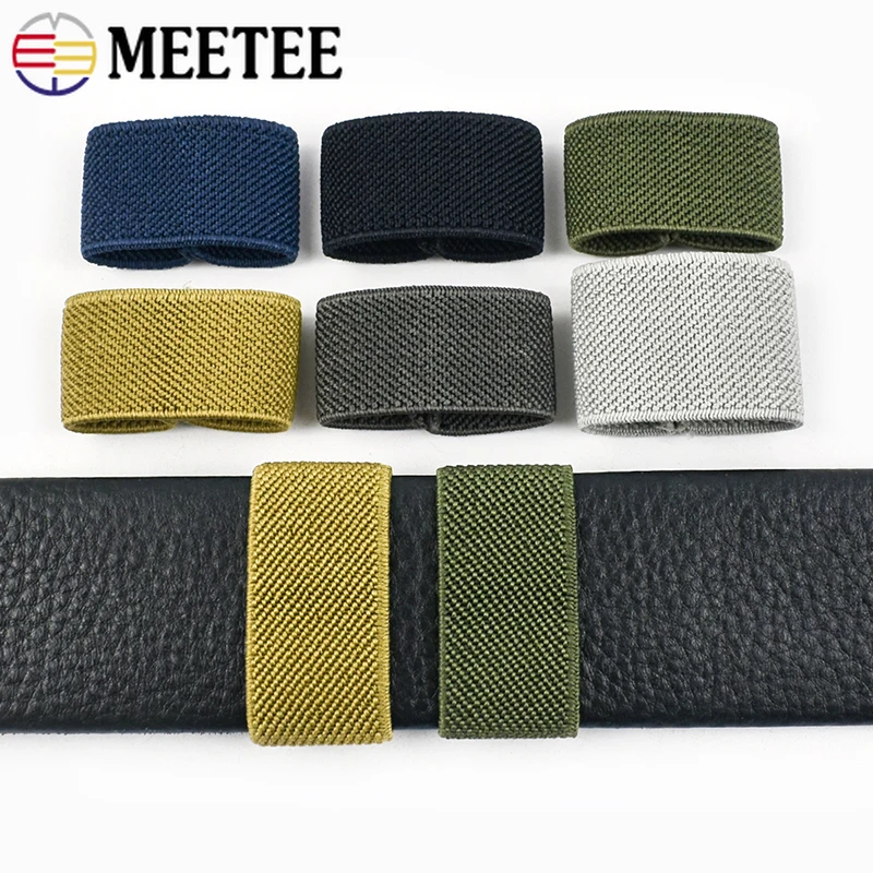 50/100/200Pcs Elastic Belt Loop Keepers Nylon Webbing Strap Rings Waistband Tail Holder Leather Belt DIY Sewing Trim Accessories