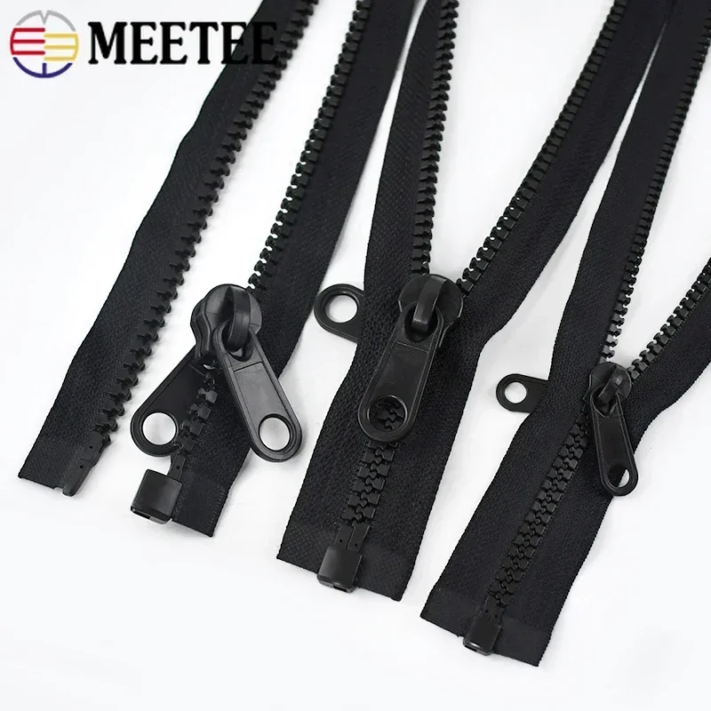 60-300cm Meetee 5# 8# 10# Resin Zipper Double-sided Zippers Slider Outdoor Jacket Tent Zip Repair Kit DIY Sewing Accessories