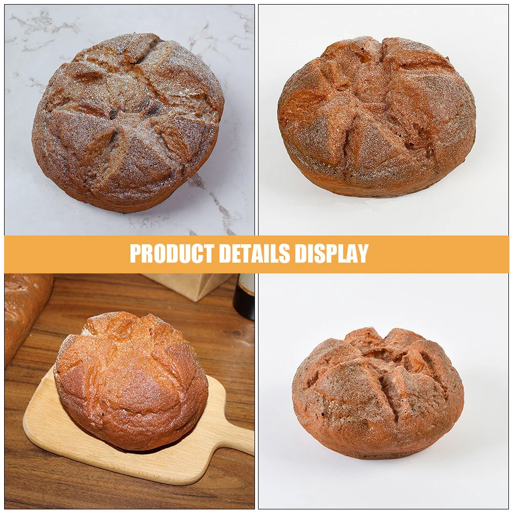 

High Simulation Bread Lifelike PU Fake Bread Large Coffee Color Decorative Food Showcase Prop Fake Food Artificial Prop