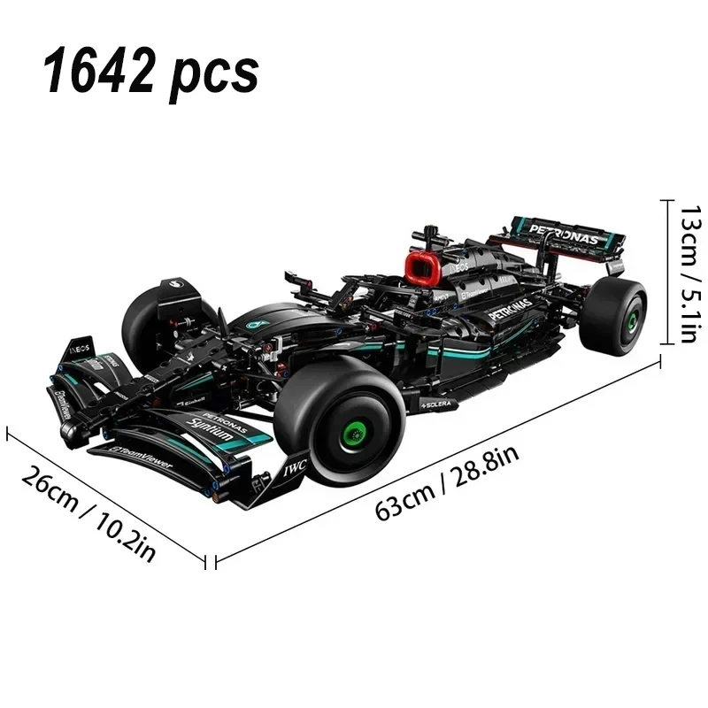 Technical F1 1:8 1642PCS Performance Building Blocks Super Race Car Assembly Model Vehicle Toy Boy Bricks Gift Compatible 42171