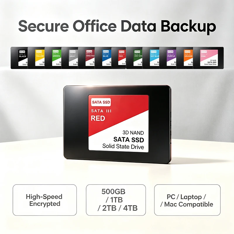 SATA 013 Portable External SSD Hard Drive Wine Red /  Blue /  Red High Speed Large Capacity Storage Disk for Laptop Smartphone