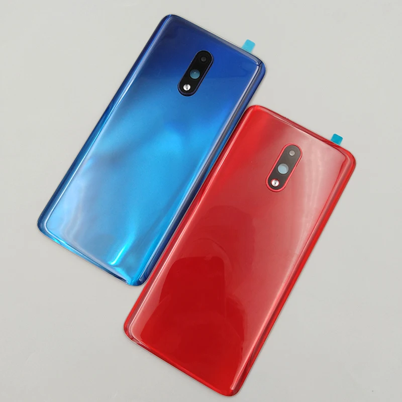 For Oneplus 7 Glass Back Rear Panel Door Housing Cover Replacement Battery Case Repair Parts For One Plus 1+ 7 With Camera Lens