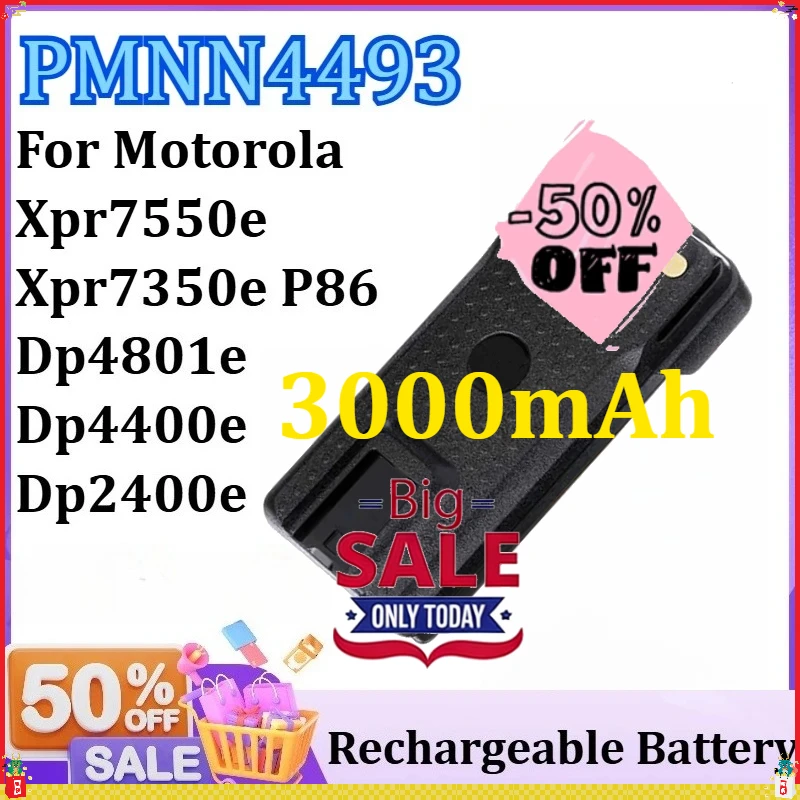 

For Motorola Xpr7550e Dp2400e Dgp8550e Dgp5050e Xpr7350e P86 Dp4801e Dp4400e PMNN4493 IMPRES 3000mAh Replacement Battery