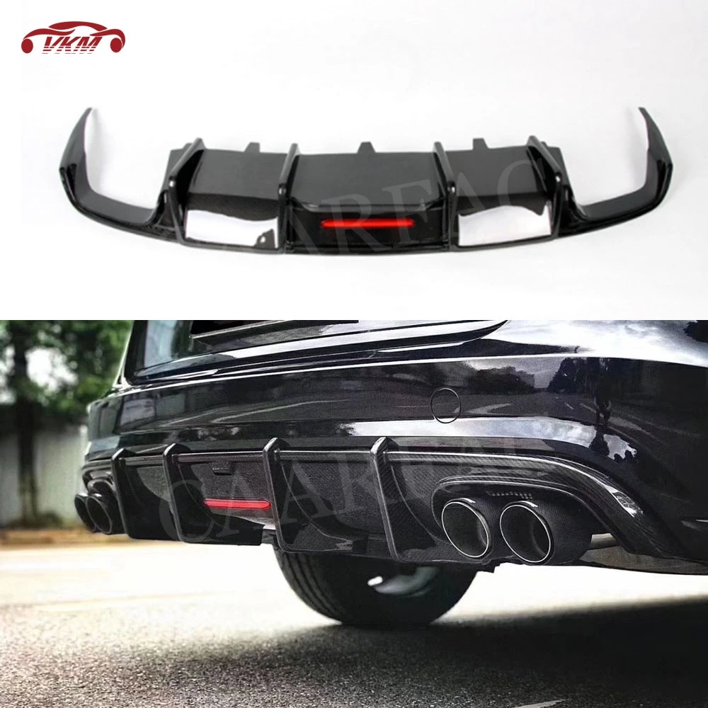 

Carbon Fiber Rear lip Diffuser with lamp For Audi A6 S6 C7.5 Sline 2016-2018 (not for A6 Standard ) K style